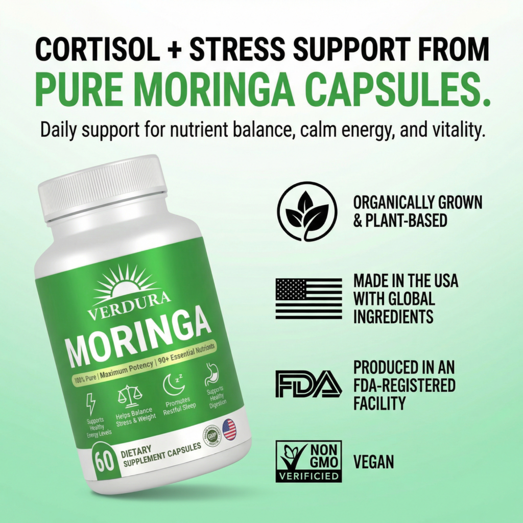 Verdura Moringa – Naturally Lowers Cortisol To Help Restore Balance Inside and Out