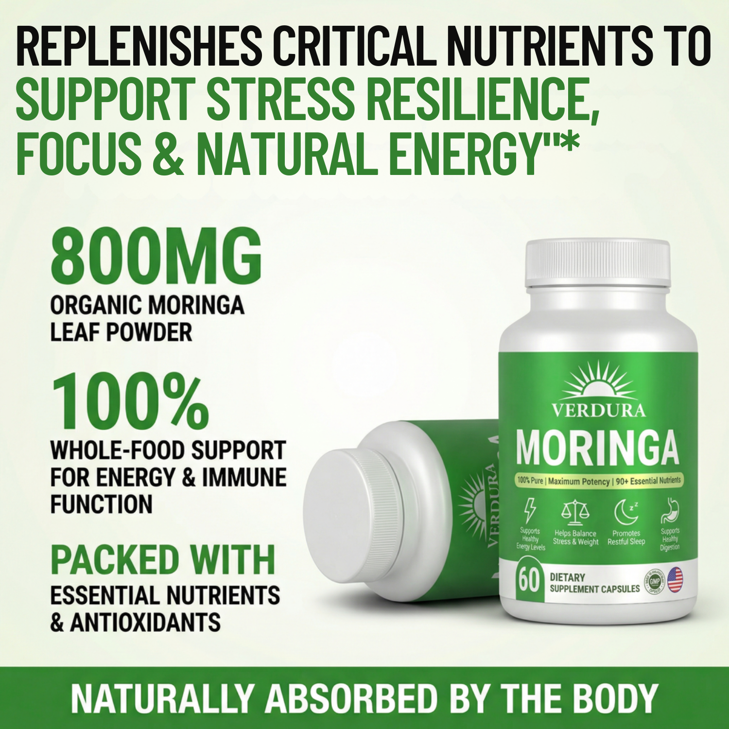 Verdura Moringa – Naturally Lowers Cortisol To Help Restore Balance Inside and Out