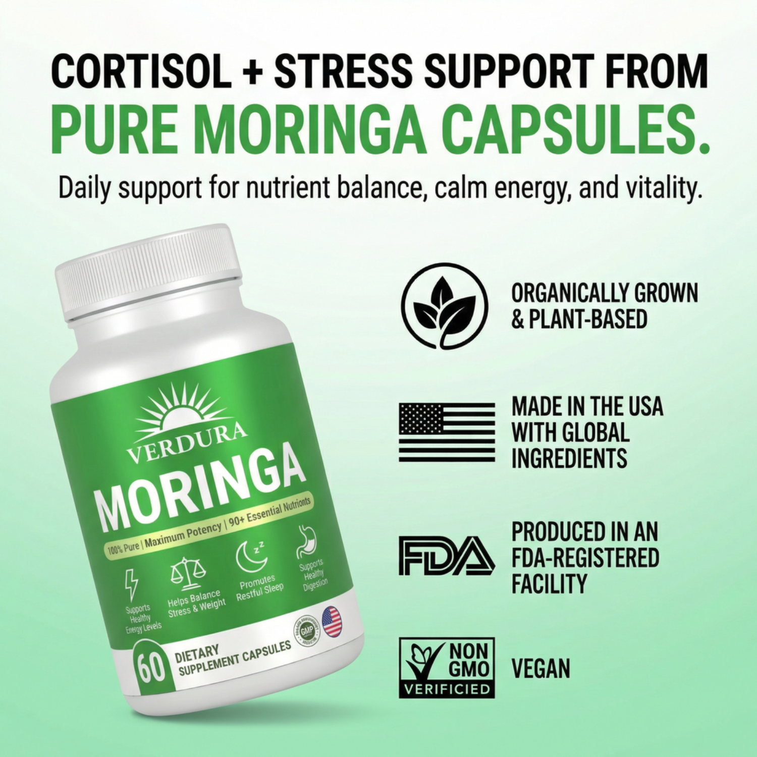 Verdura Moringa | Naturally Lowers Cortisol To Help Restore Balance Inside and Out